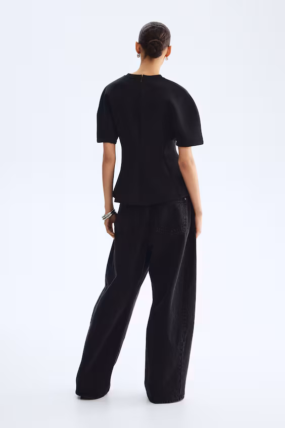 Кофта пеплум из костюмной ткани