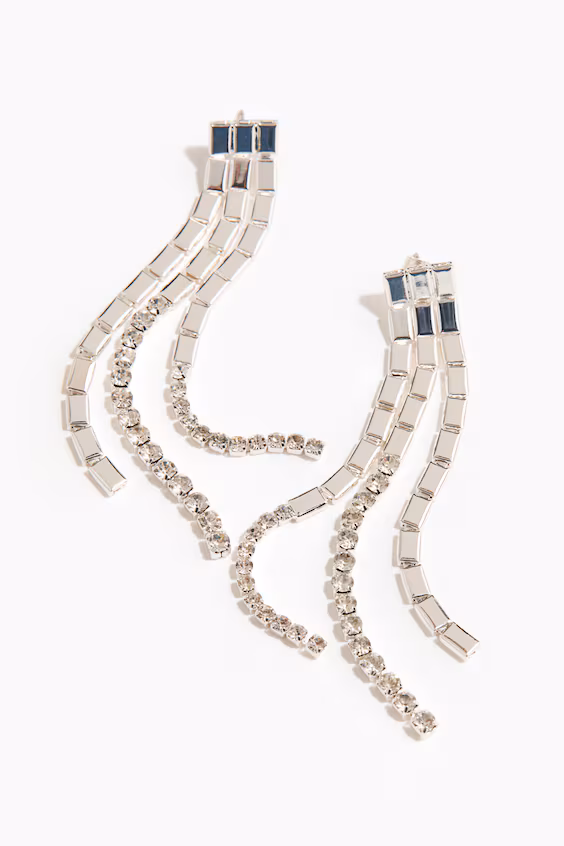 Длинные серьги с кристаллами