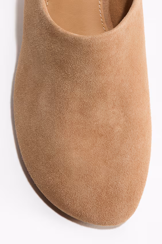 Туфли-мюли из кожи с каблуком китен