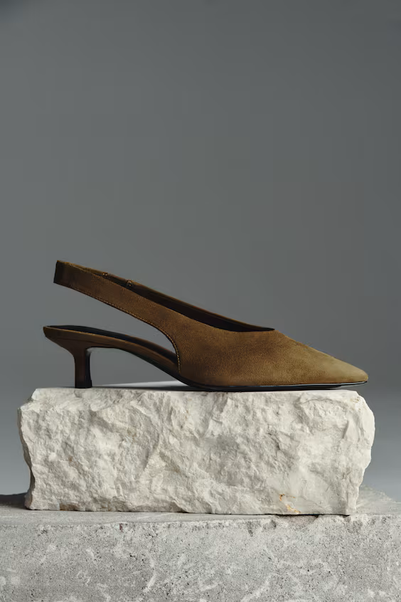 Туфли с открытым каблуком на каблуке kitten