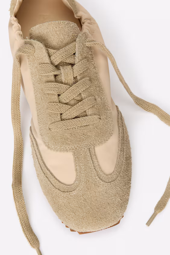 Кроссовки из замши и нейлона