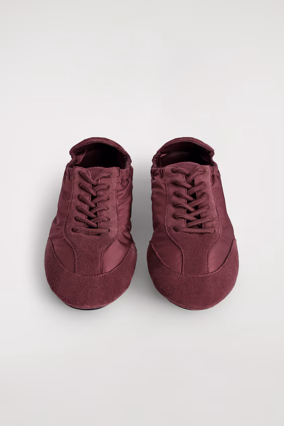 Балетки из замши и нейлона