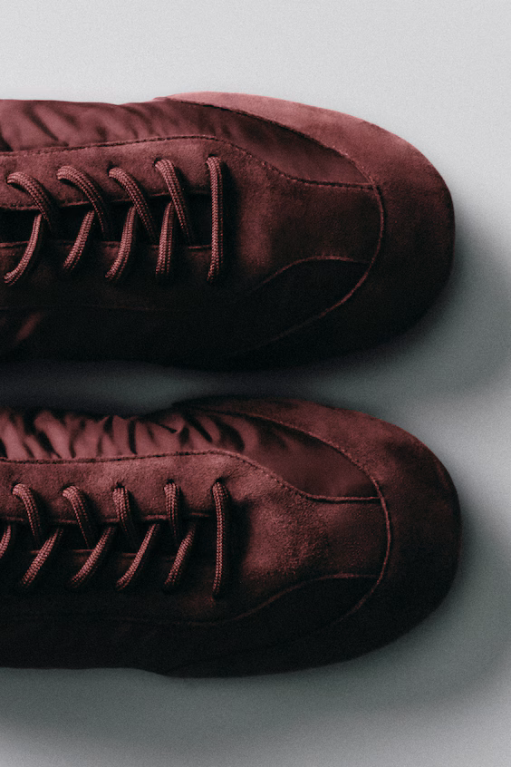 Балетки из замши и нейлона