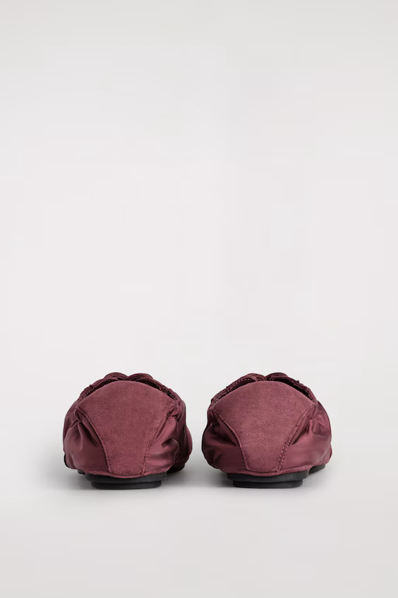 Балетки из замши и нейлона