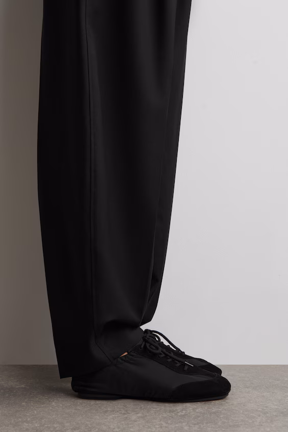 Балетки из замши и нейлона