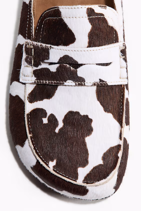 Лоферы без задника из кожи