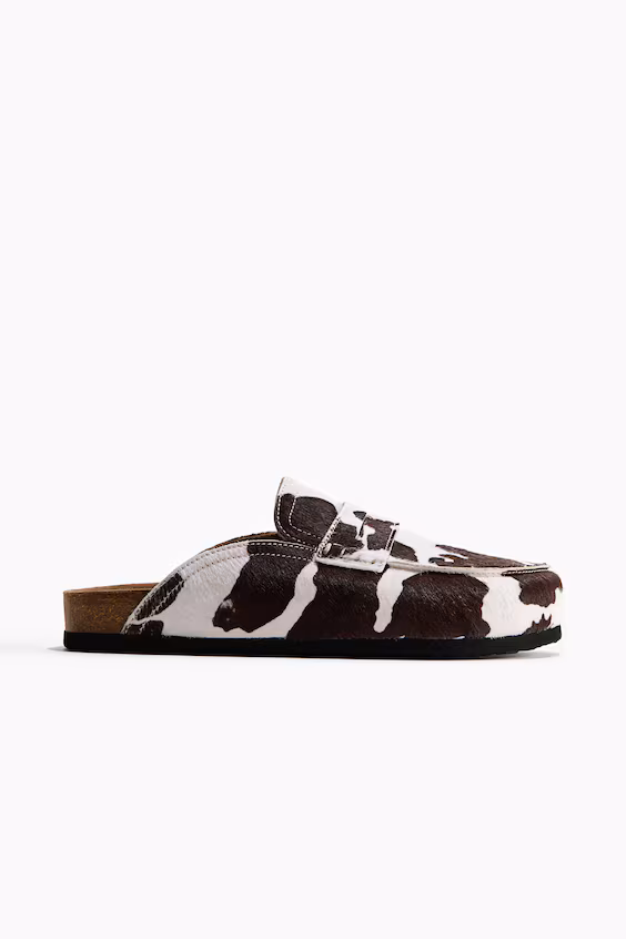 Лоферы без задника из кожи