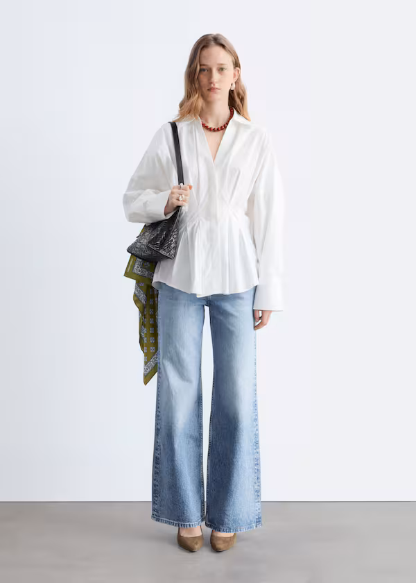 Рубашка из хлопка с приталенной талией