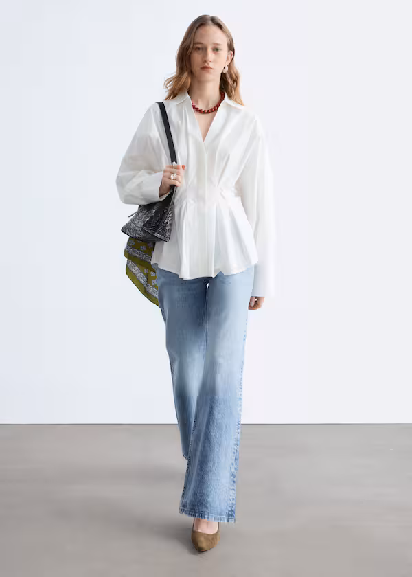 Рубашка из хлопка с приталенной талией