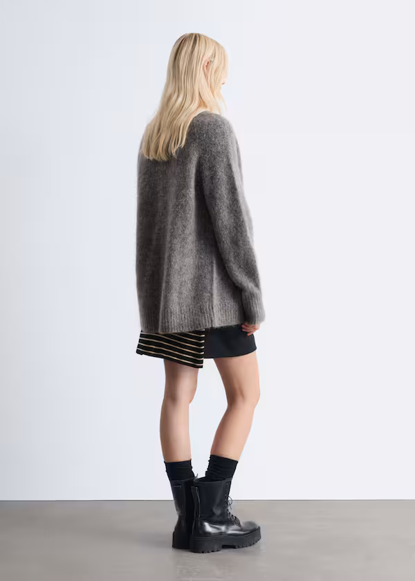 Длинный кардиган из смеси мохера