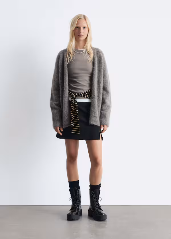 Длинный кардиган из смеси мохера