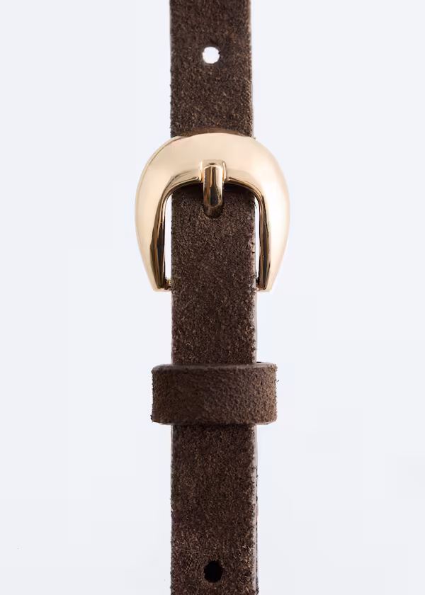 Тонкий кожаный ремень с пряжкой в виде луны