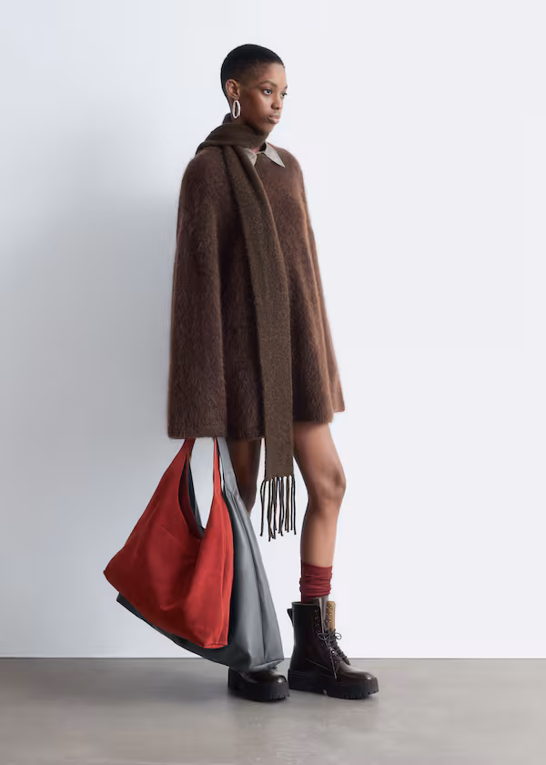 Оверсайз свитер из смесовой мохеровой пряжи