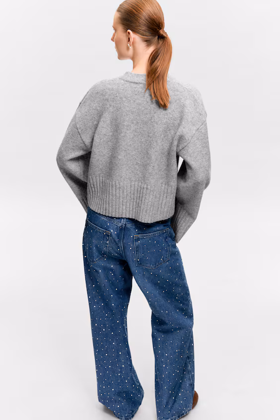 Оверсайз свитер из вязаного полотна