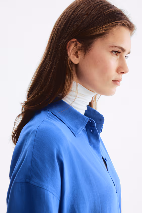 Оверсайз рубашка из смесового льна