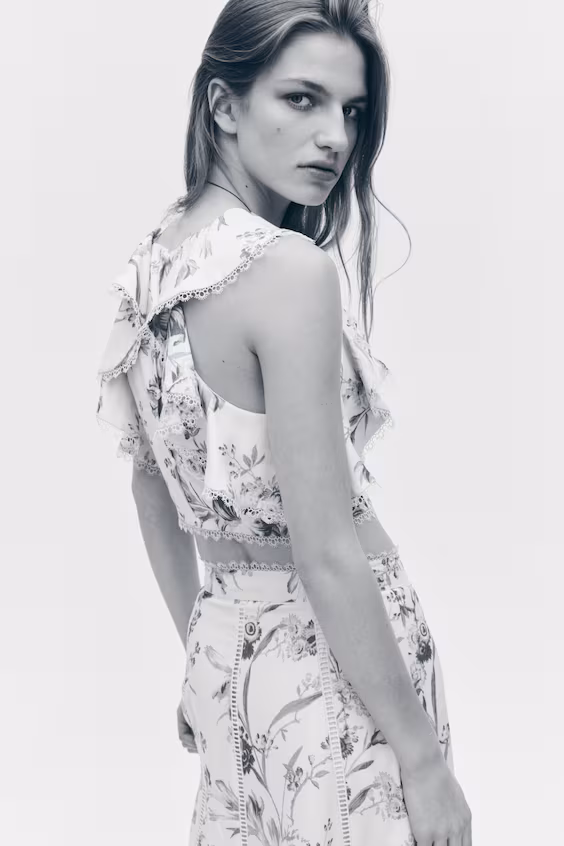 Блуза без рукавов из смеси льна