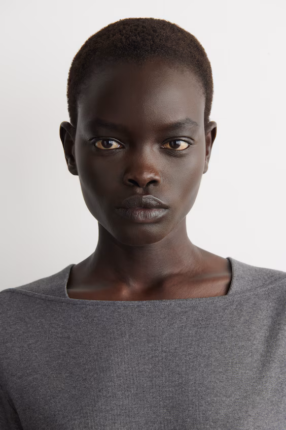 Топ из джерси из хлопка с длинными рукавами