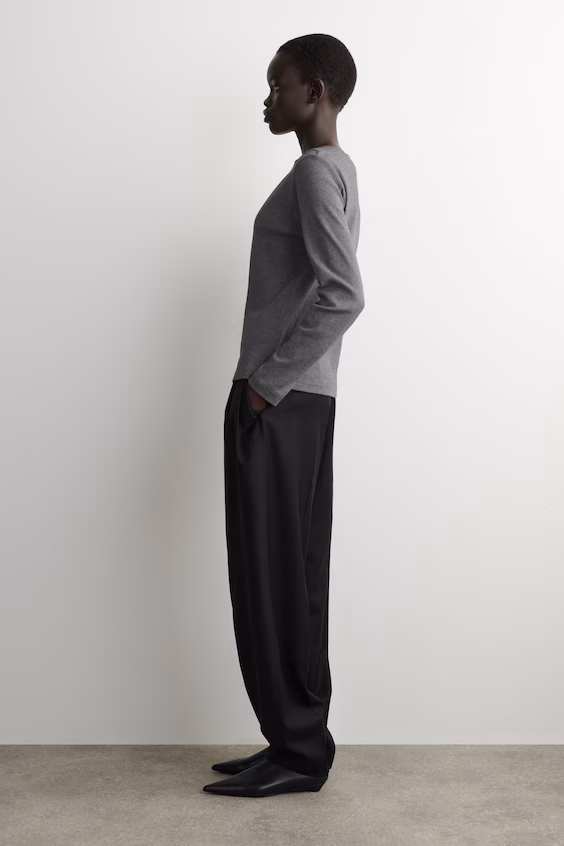 Топ из джерси из хлопка с длинными рукавами