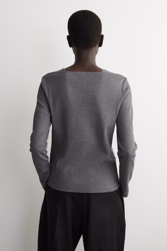 Топ из джерси из хлопка с длинными рукавами