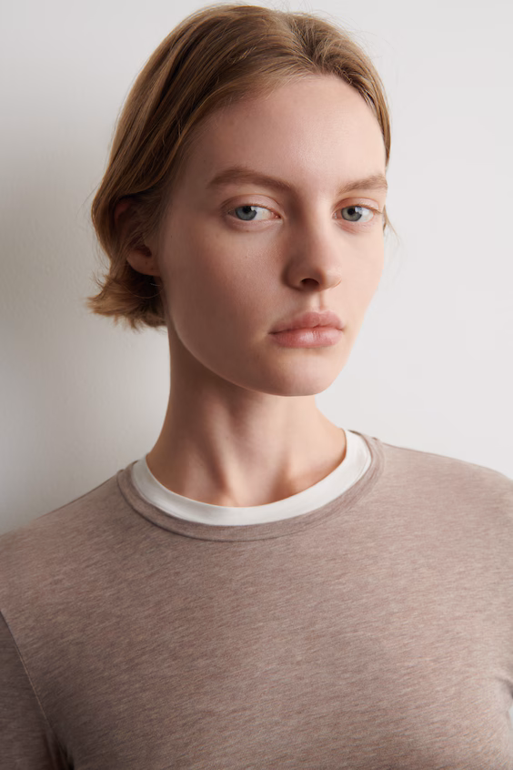 Топ из хлопка с длинными рукавами