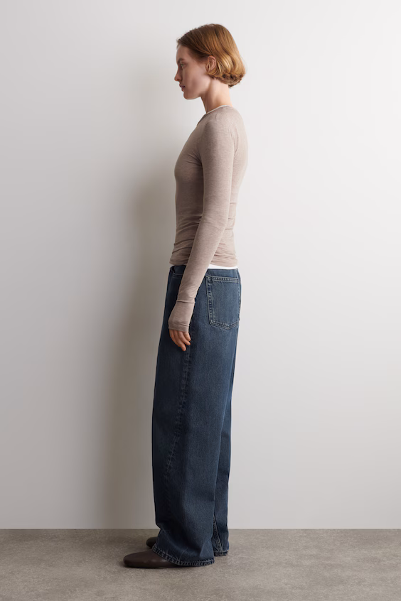 Топ из хлопка с длинными рукавами