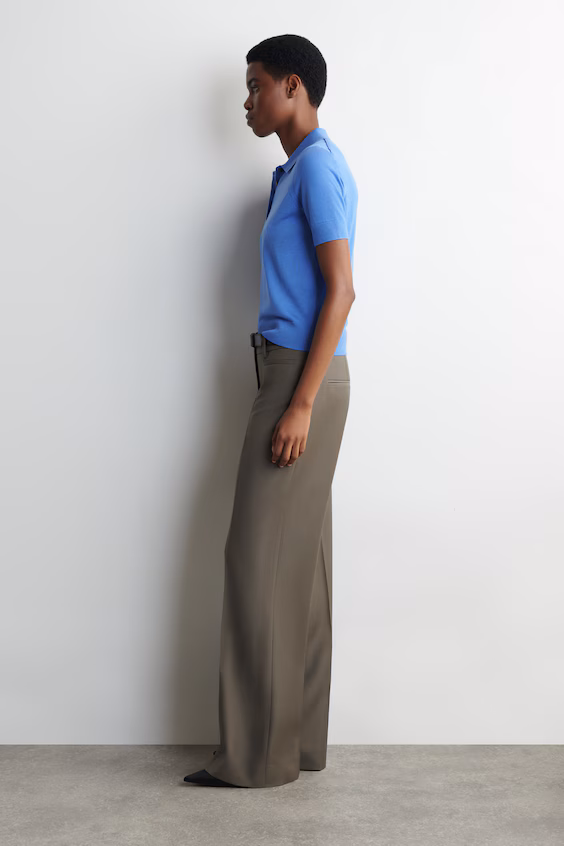 Поло короткого покроя из шерстяной смеси