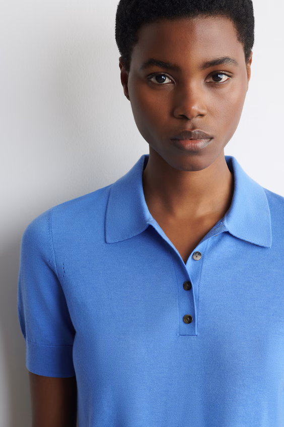 Поло короткого покроя из шерстяной смеси