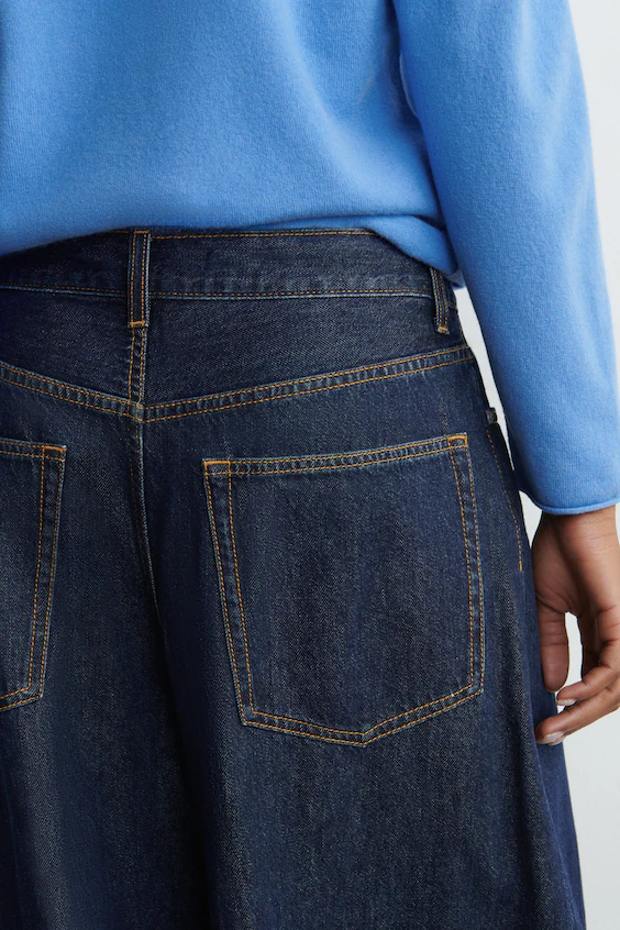 Джинсы свободного кроя в цвете песочного корда