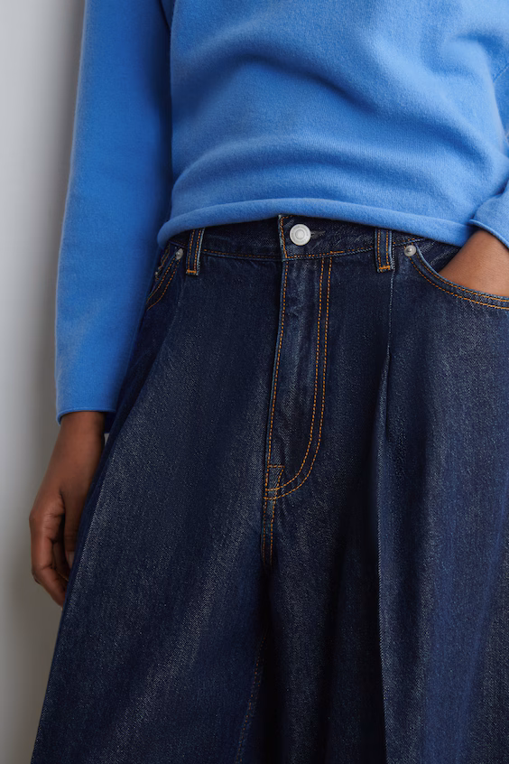 Джинсы свободного кроя в цвете песочного корда