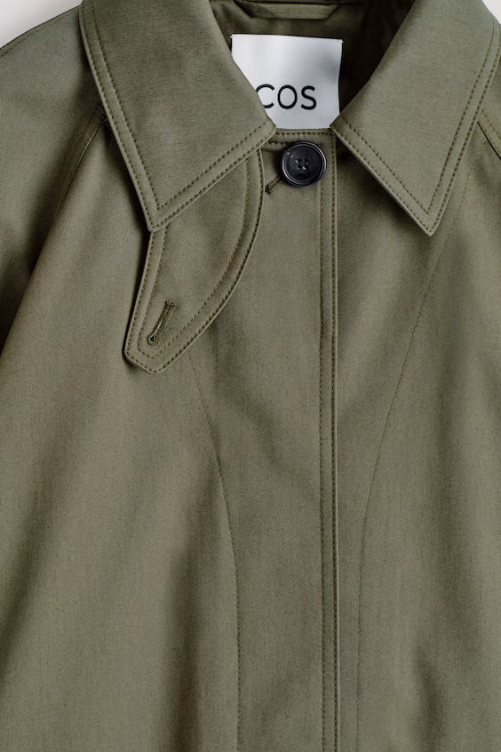 Пальто-кокон из хлопкового саржевого полотна