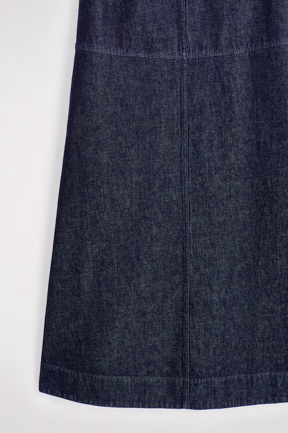 Платье миди из джинсы в стиле а-силуэт