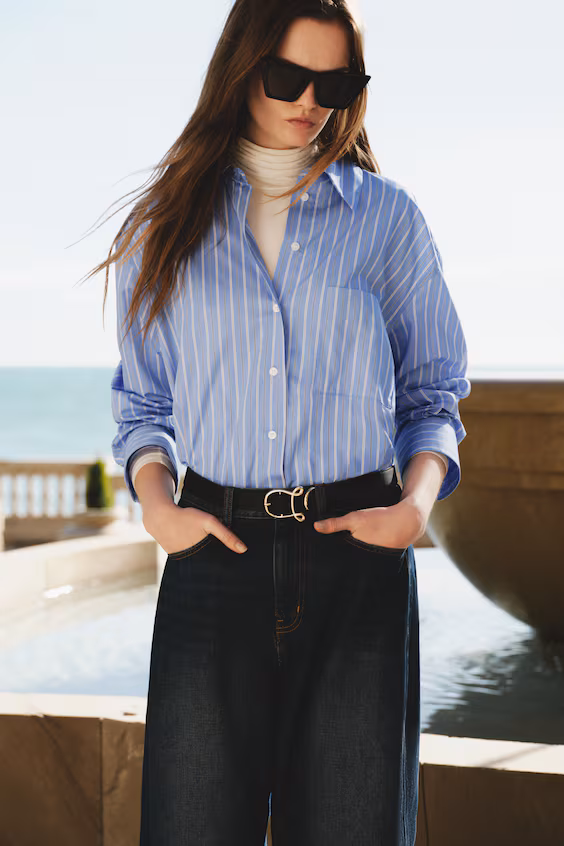 Оверсайз рубашка из поплина