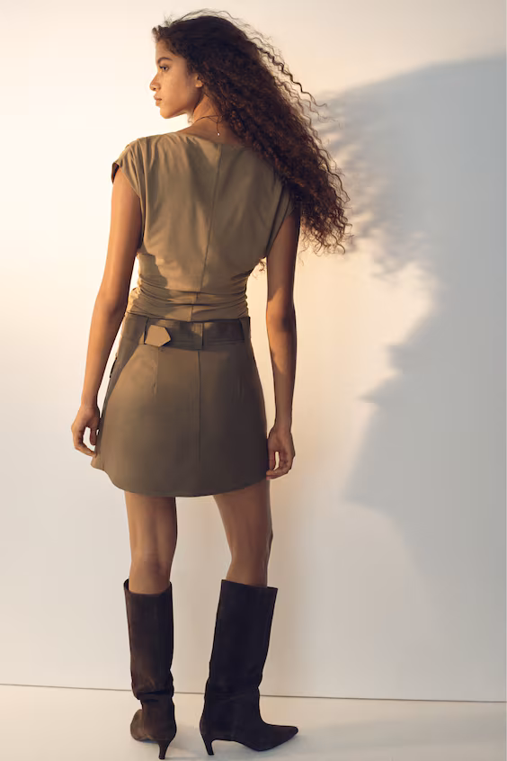 Драпированный свитер с лодочкой