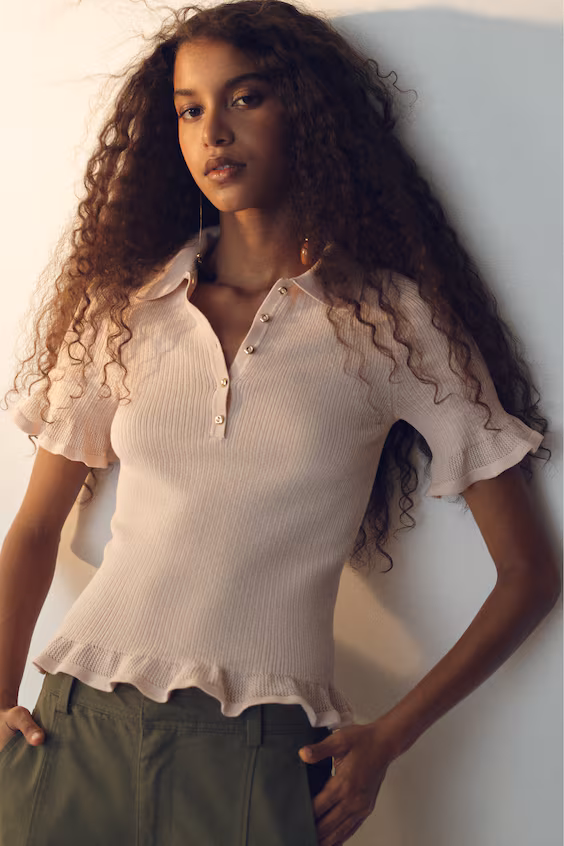 Свитер из рубчика с лодочковым вырезом