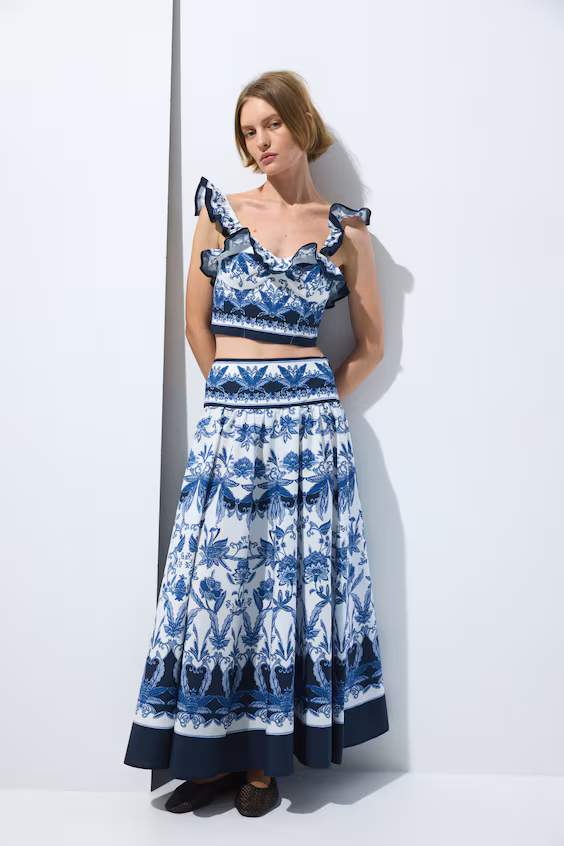 Топ-бандо из хлопковой поплиновой ткани