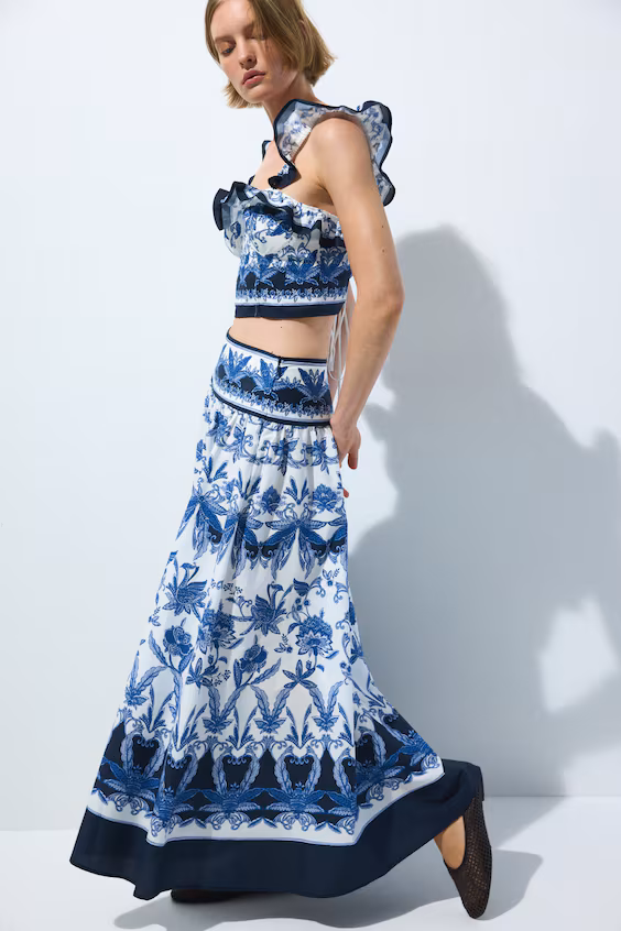 Юбка карандаш из хлопковой поплиновой ткани