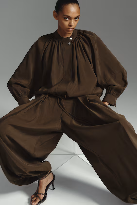 Брюки из модала с волнистыми низами