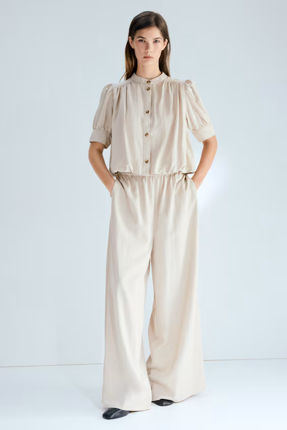 Брюки без застежек из бархата