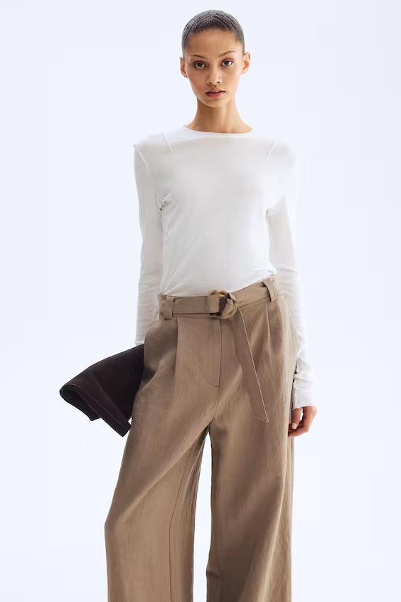 Широкие брюки с поясом