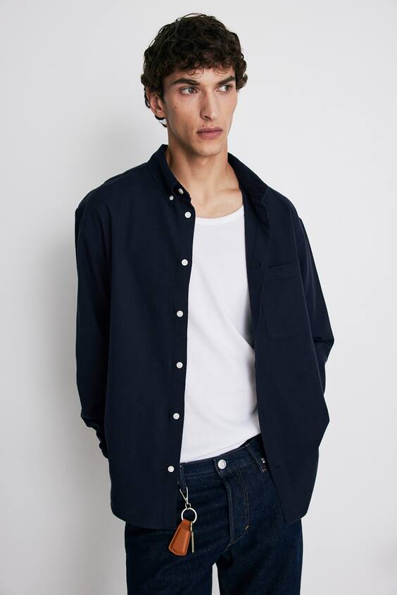 Рубашка с рельефной текстурой regular fit