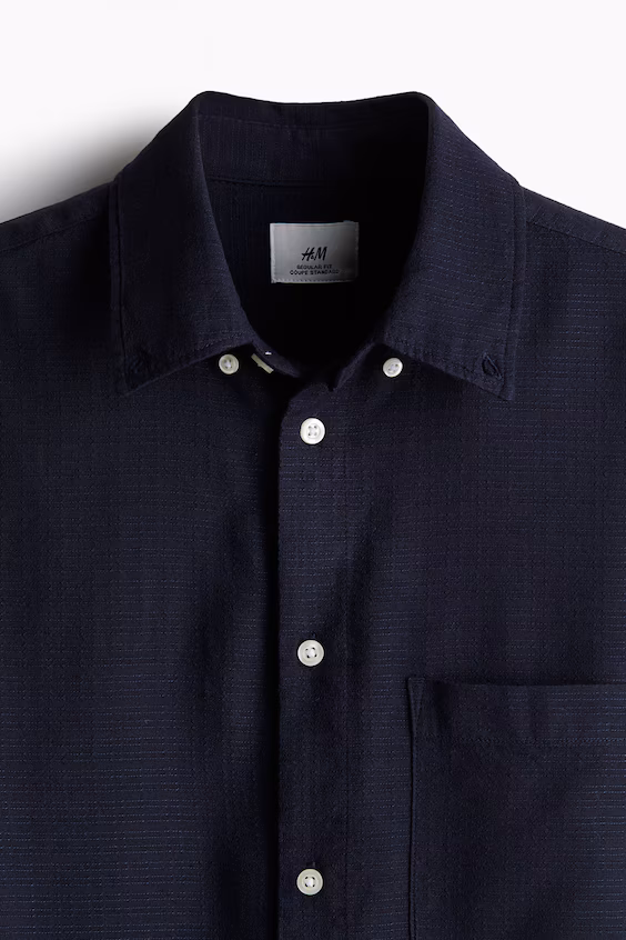 Рубашка с рельефной текстурой regular fit