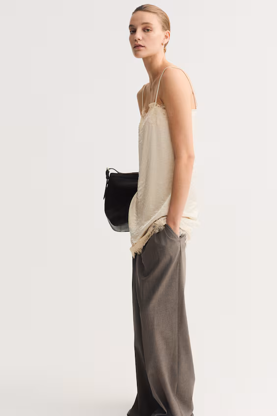 Платье-слип с кружевом