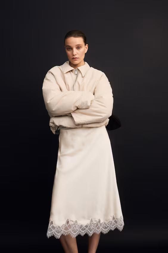 Юбка-слип с кружевом