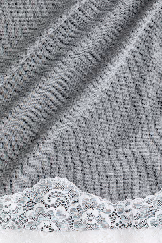 Свитер из джерси с кружевом h&m