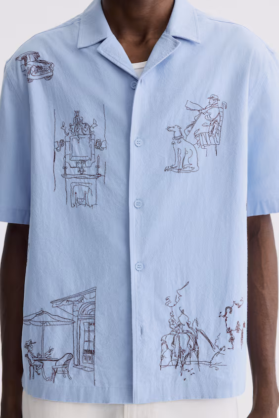 Рубашка курортного стиля из хлопка relaxed fit