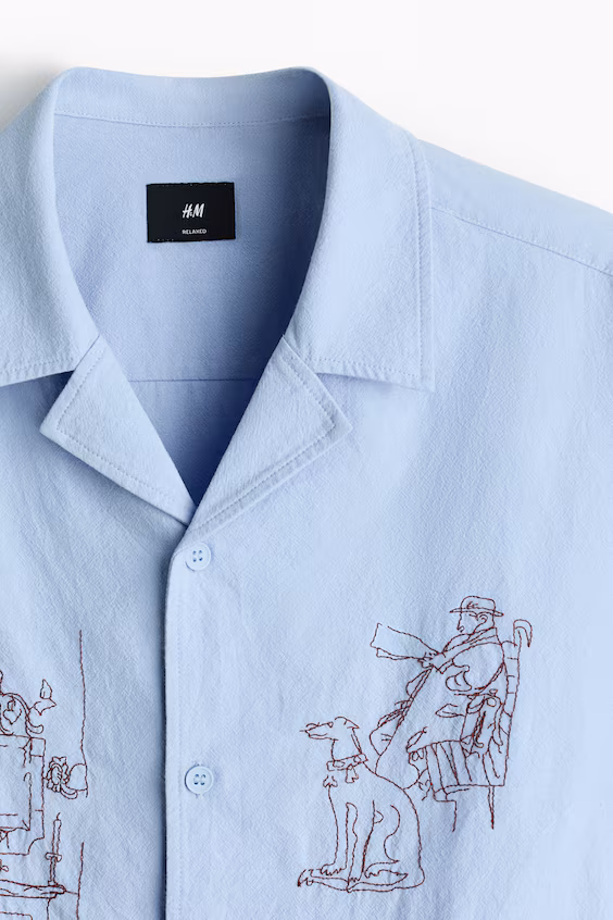 Рубашка курортного стиля из хлопка relaxed fit