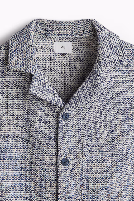 Рубашка курортного стиля из ткани с текстурой regular fit