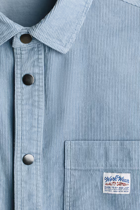 Рубашка оверсайз из хлопкового вельвета