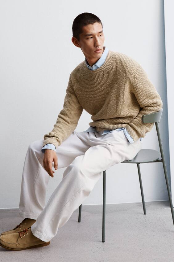 Свитер из хлопково-ленной смеси