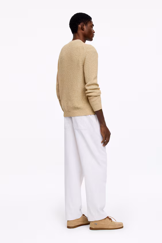 Свитер из хлопково-ленной смеси